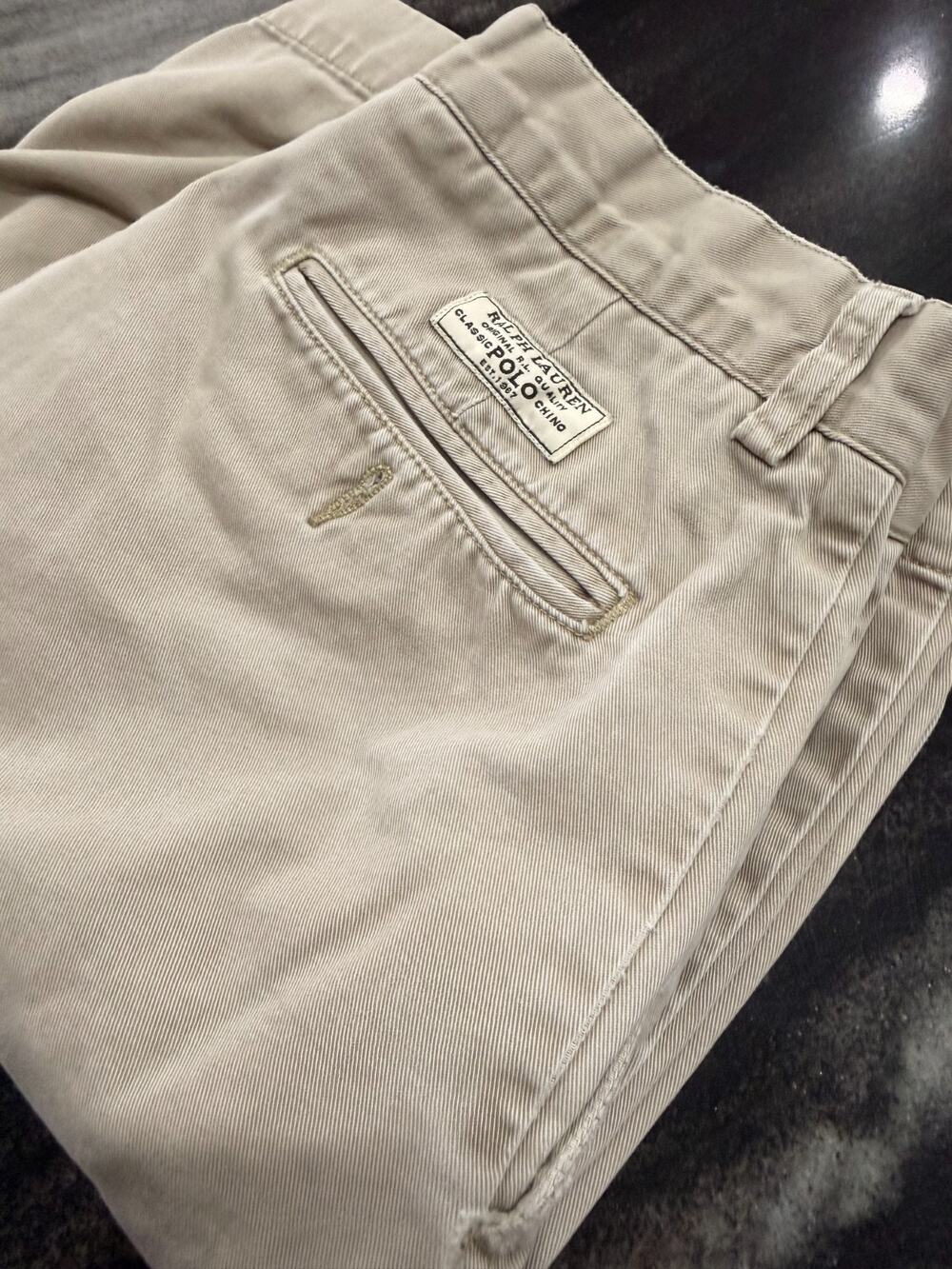 Vintage Polo Ralph Lauren Prospect Shorts Mens 30 Khaki Chino Flat Front